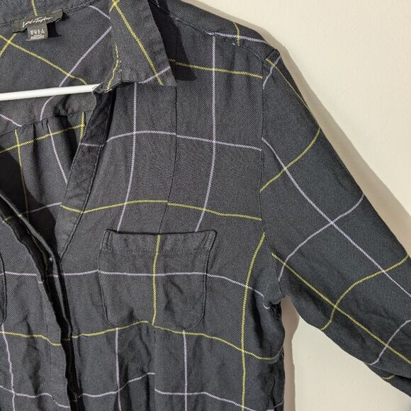Lord & Taylor Grid Print Button Down Flannel Shirt Women's Size XL - Picture 3 of 8